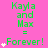 Green text 'Kayla and Max = Forever!' on pink background with white star icons, animated to change star count per frame.