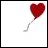 nine shows a red heart-shaped balloon with a white string, accompanied by text variations including "WHERE'D YOU GO?" and "I MISS YOU SO." The text appears in different positions across the