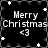 Black background with white text reading "Merry Christmas <3" and scattered white star shapes, arranged in a of four identical