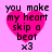 A pink background with four identical pixelated heart icons arranged in a , each containing text and 'x3' below