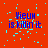 Red background with blue text reading "Nieun is killin it" and scattered cyan pixel artifacts across multiple repeated sections.