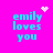 Cyan text 'emily loves you' on bright pink background with pixelated heart and starburst animations.