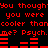 Red pixelated text on black background repeats phrases with horizontal bar patterns below each line.