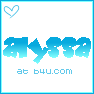 Pixelated blue text 'ayssa' with a heart symbol above and 'at b4u.com' below, all on white background.