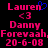 Pixelated text displays names, symbols, and dates on a black background with pink and blue elements.