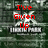 A static image with red text over a dark green background featuring a white 'X' symbol and a partially visible 'HUNTER PARK' banner.