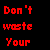 A 3x2 contact sheet of six animated frames showing pixelated text in red, purple, and yellow on a black background with no visible characters or objects.