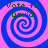 Four identical spiral patterns in blue and pink with green text reading "Vote for David" on each, arranged in a