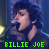 Animated contact sheet of a person singing into a microphone with repeated green text 'BILLIE JOE' across frames, displayed in a 5x4 grid layout on a gray background.
