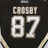 Pixelated black background with white text 'CRISAT' above large white numbers '87', bordered by light brown stripes on the sides.