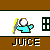 Pixelated character icons with text labels, showing two color variations and animation frames on a gray background.
