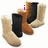 Animated sequence showing four UGG-style boots with text overlays changing from 'i' to 'love' to 'uggs'.