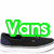 Four distinct Vans-themed buddy icons arranged in a , each with unique color schemes and shoe imagery