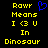 Yellow pixelated text on black background with blue heart symbol above 'Rawr' in left ; identical layout and text in right