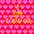 Pixelated red background with pink heart pattern, yellow text reading "I love codor" in four identical quadrants.