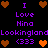 Pixelated icon with purple text and brown/orange hearts on black background, showing repeated text and heart patterns.