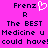 Pixelated text on bright pink background with white heart symbol replacing 'e' in Frenz, repeated twice side-by-side.