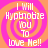 Four identical display a pixelated spiral background with text reading "I Will Hypnotize You To Love Me!!" in white block letters
