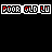 A black background displays repeating white-outlined 'FOOK OLD UU' text blocks with red and purple animated text changes