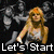 A four- of pixelated images with text overlays: top-left shows a blonde woman in white, top-right group of five people on teal background, bottom-left three women against blue sky, all have black text bars