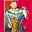 Pixelated cartoon character with animal ears and tail in four distinct outfits against red backgrounds.