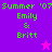 Pixelated text reads 'Summer '07 Emily & Britt' on purple and pink backgrounds with a star symbol.