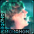 Pixelated icon with teal and blue background, pinkish central figure, vertical text "ANDRE" on left, horizontal text "EMMAHON" at bottom.