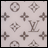 A static pattern of brown monogram motifs on a light background with one black heart shape appearing in the lower center.
