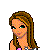 Pixel art contact sheet showing three frames of an animated mermaid character with blue tail, pink top, and brown hair holding a white cat, alongside text elements reading "Kitty" and "Kitty Lover" in pink font on blue diamond shapes.