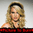 Pixelated image of a person with blonde hair wearing a black headband and dark top, overlaid with red text on a black bar.