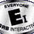 A contact sheet of two animated frames showing a silver circular icon with "E1" text and an ESRB rating logo, next to green pixelated text reading "Original Icons .com" on a dark background.