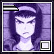 Animated avatar of a character with dark hair and bangs, wearing a headband, showing three distinct states in the bottom-right corner.