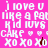 Pixelated text and heart symbols on pink, magenta, and maroon backgrounds with white lettering.