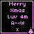 Four identical pixelated display pink text on black background with small tree and 'x' symbols