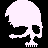 Pixelated skull icon with varying color schemes across four quadrants, each showing distinct grayscale tones on black or gray backgrounds.