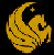 A split-frame contact sheet showing a pixelated yellow crescent moon with star and dragon-like figure on black background, paired with bold black UCF text on solid yellow background.