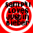 Red circular icon with white concentric rings and black text reading "SAMPHI LOVES JUSTIN BIEBER" in four identical quadrants.
