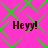 Four identical display 'Heyy!' text on a pink background with green diamond-shaped lines, arranged in a