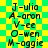 Green and yellow checkered background with repeated text names in black pixelated font across two
