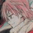 A 48x48 pixel buddy icon split into two frames showing an anime character with pink hair and a black background with text, part of an animated contact sheet.