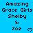 Pixelated text and heart symbols on a blue background with a gray section, showing repeated character names and symbols in a