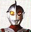 25 animated frames showing a silver and red armored figure with yellow eyes, transitioning through various head and shoulder poses