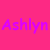 Six colored squares arranged in a , each containing the name 'Ashlyn' in purple text
