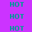 teal 'HOT' text on purple background with red bars appearing and disappearing in different positions across frames
