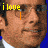 pixelated character faces with yellow text 'i love' above and orange arrows pointing to the mouth area, transitioning from a neutral expression to smiling while some frames show 'lamp' below