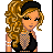 Pixelated cartoon woman in black bikini with fishnet top, curly blonde hair, and headband; text reads "i'm gonna be a beach bum this summer".