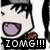 Pixelated anime-style character with black hair and purple mouth, wearing gray outfit with brown bow tie, displaying multiple text overlays in different frames.