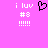 Static pixel art icon with bright pink background, white text elements, and a black heart symbol.
