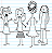 Pixel art of five stick-figure girls in a on lined paper, with text evolving from 'Teen' to 'Teen Girl Squad!' across frames