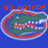 Blue background with red pixelated text 'GO GATORS' above a green alligator head inside a red and white oval border.